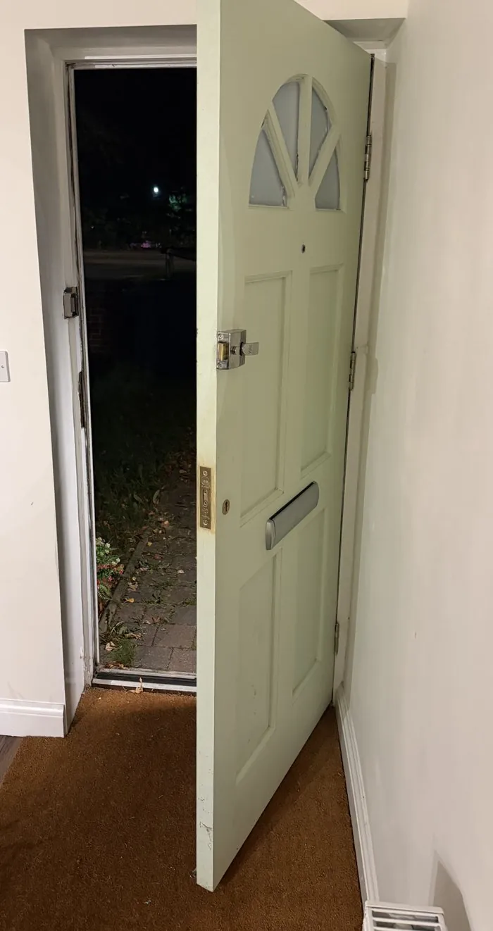 Front door in Charlbury with its lock repaired rather than replaced