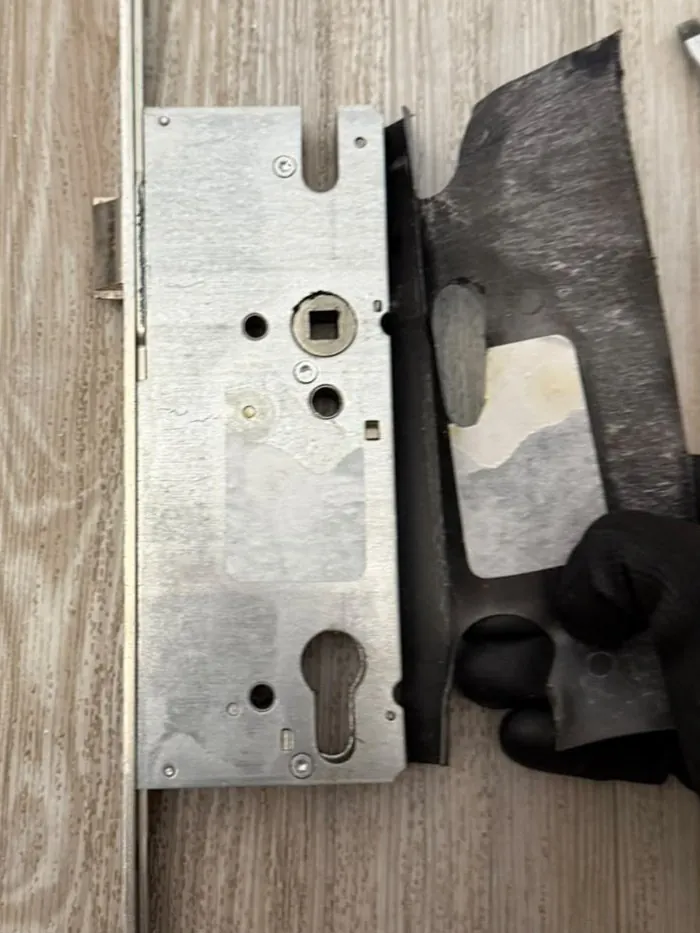 Winkhaus multi-point lock mechanism removed from a door for repair in Bicester